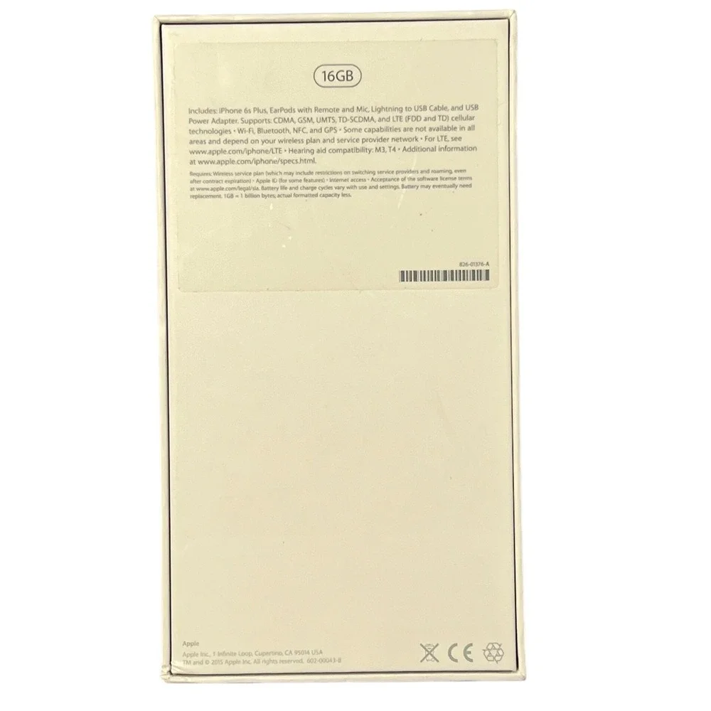 iPhone 6s Plus EMPTY Box Only Original Apple‎ Packaging Inserts Rose Gold 16GB